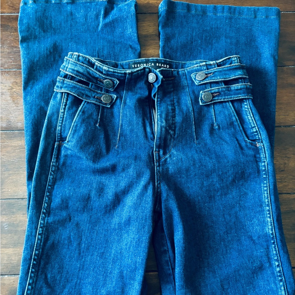Veronica Beard Dark Blue High-Rise Jeans